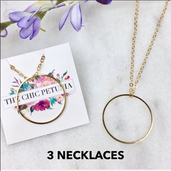 Geometric circle necklace - Picture 2 of 2